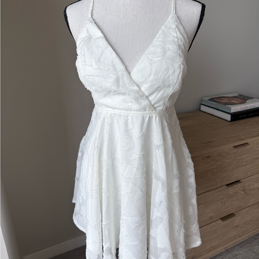 Lulu's White Floral Mini Dress